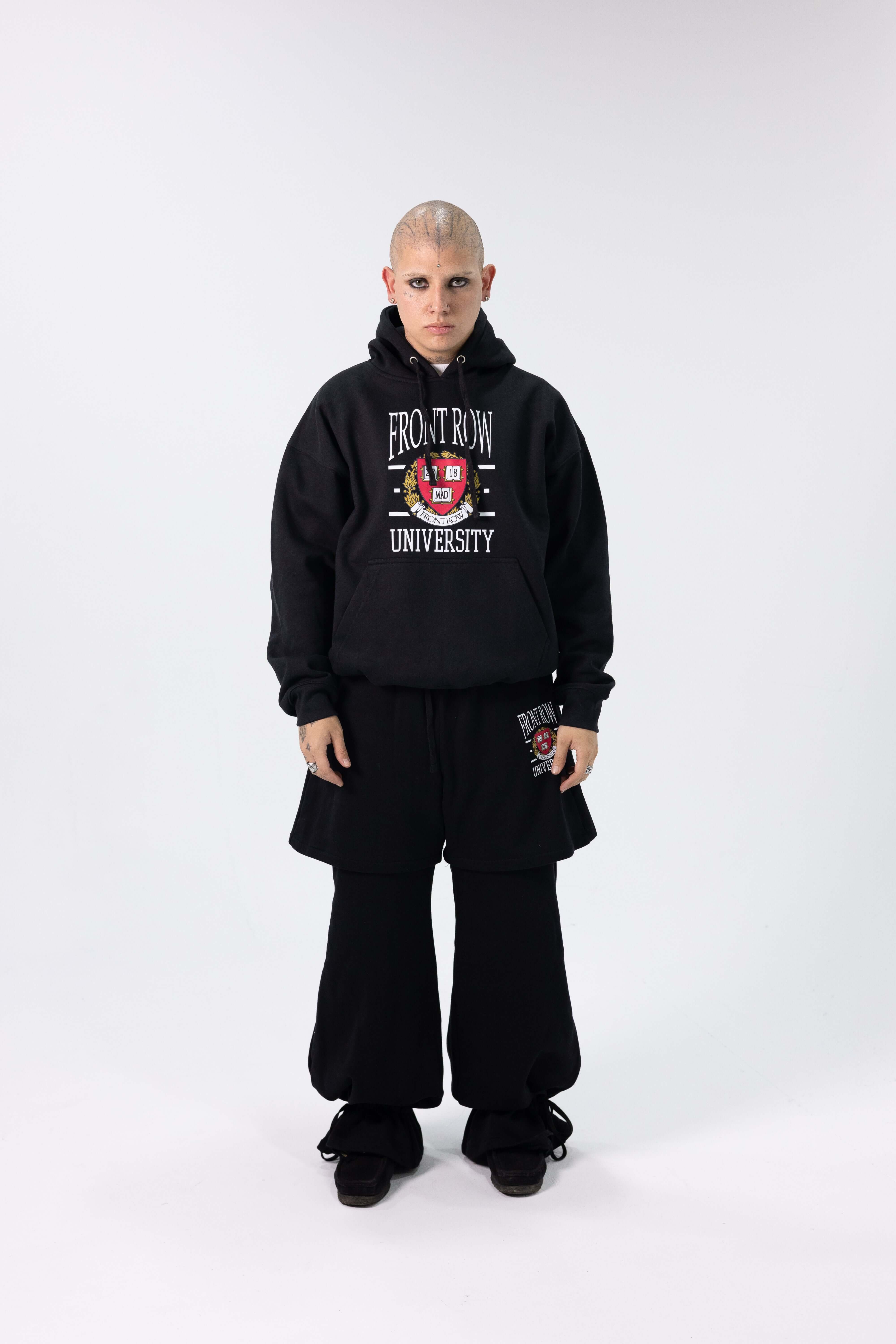 FRONT ROW COLLEGE BLACK HOODIE | FrontRowEU