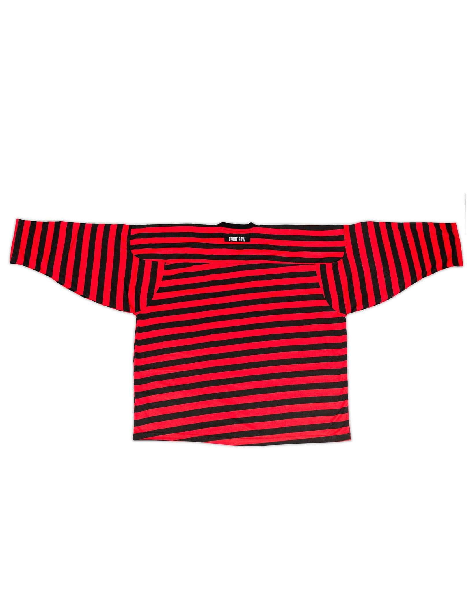 TILTED STRIPES HOCKEY LOGO TEE RED/BLACK | FrontRowEU