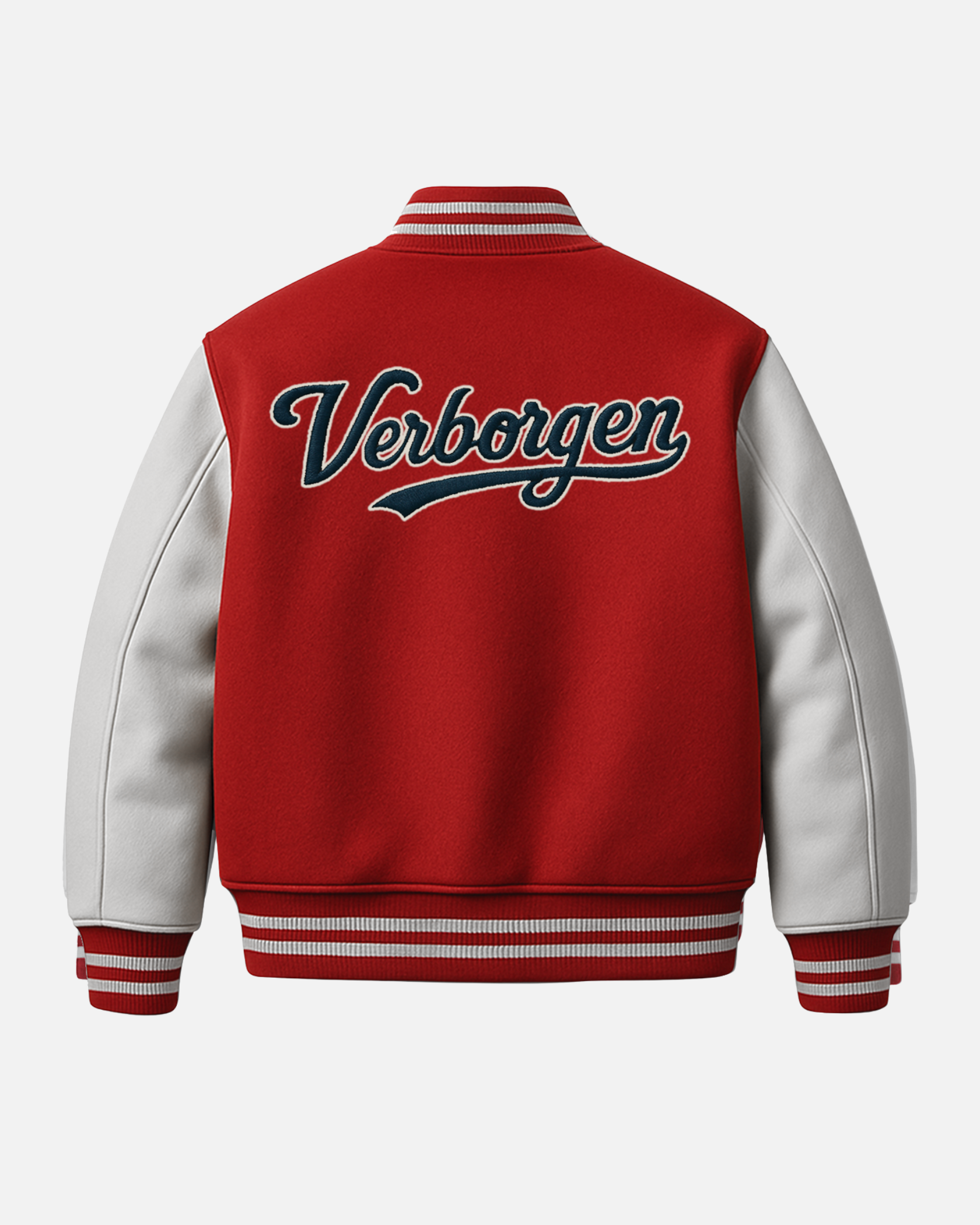 Embroidery "Eyes" Varsity Jacket - Red