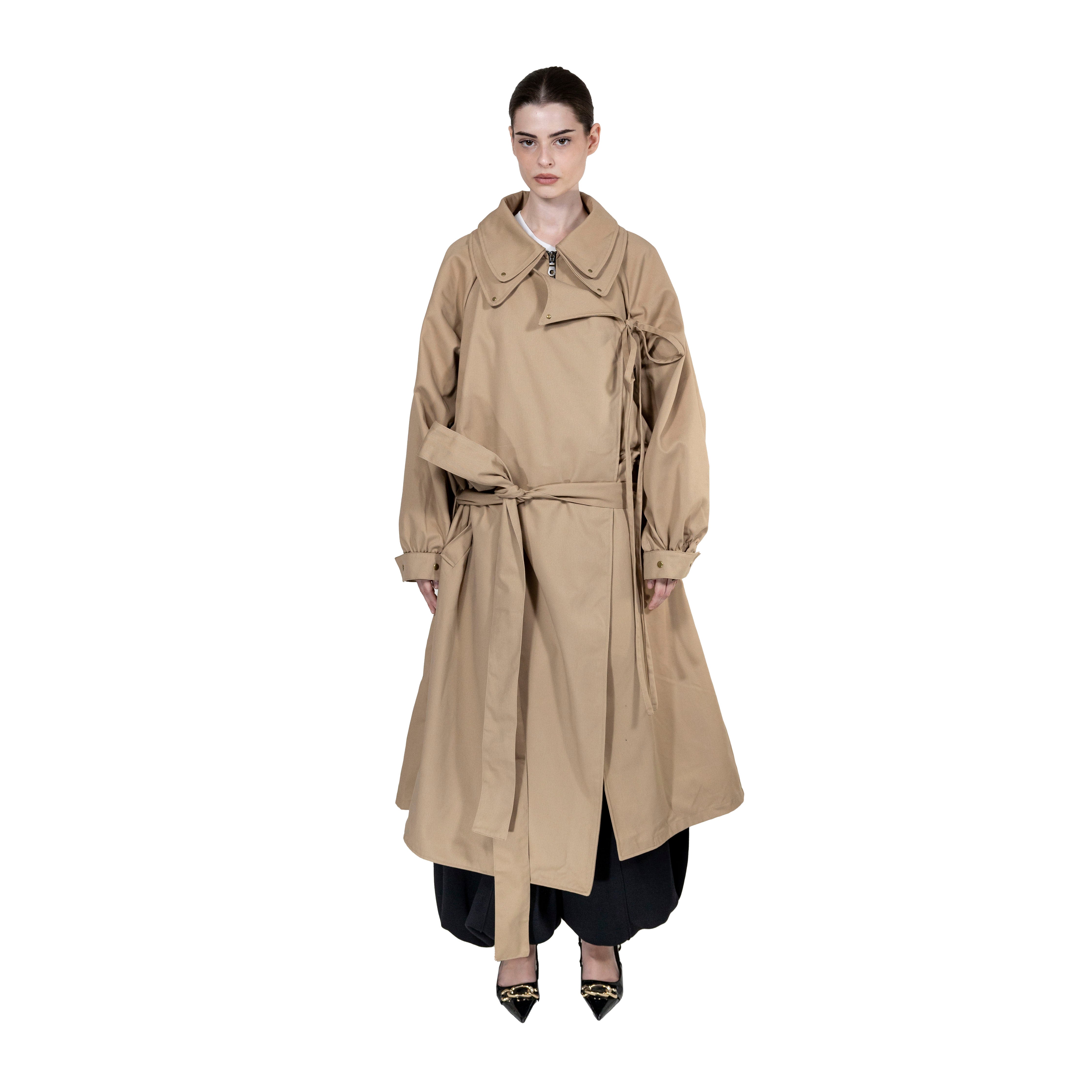 BEIGE TRENCH COAT - "THE BED".