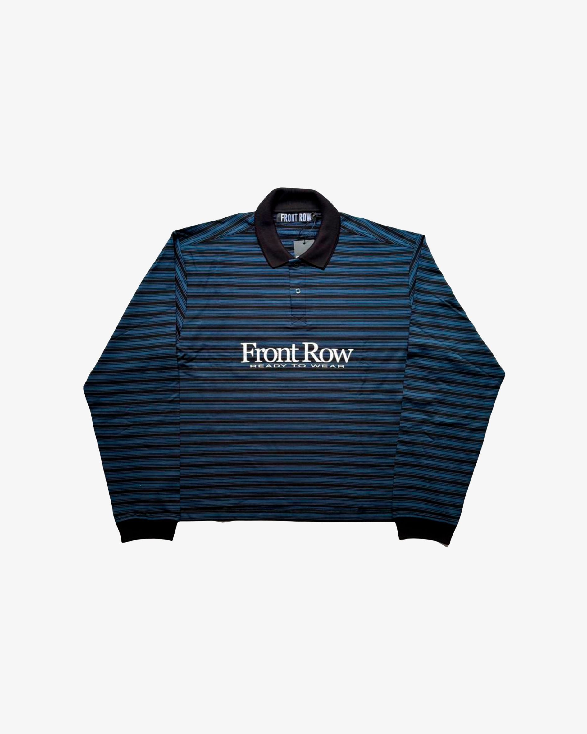 DOUBLE NECK LONGSLEEVE POLO BLUE/BLACK