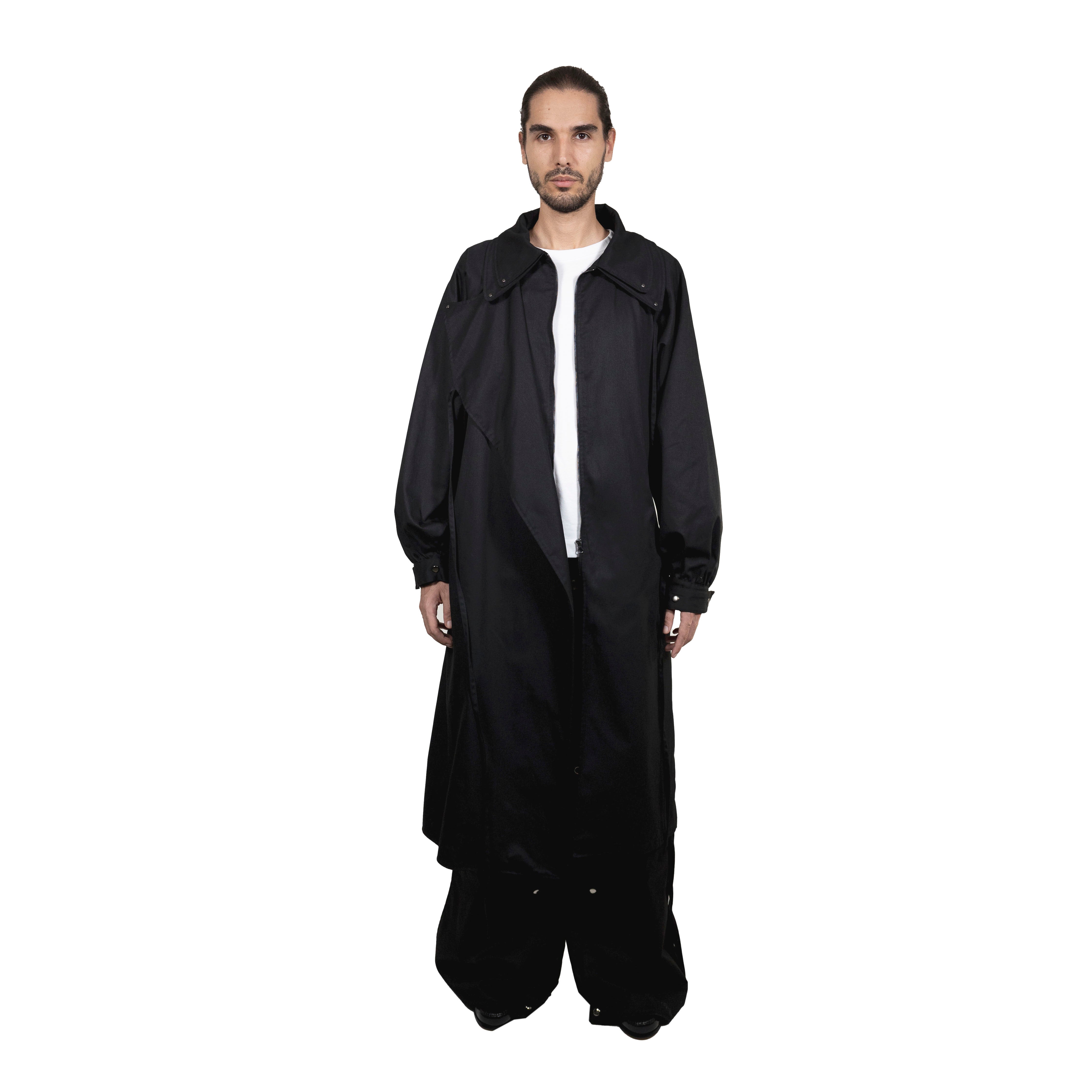 BLACK TRENCH COAT - "THE BED".