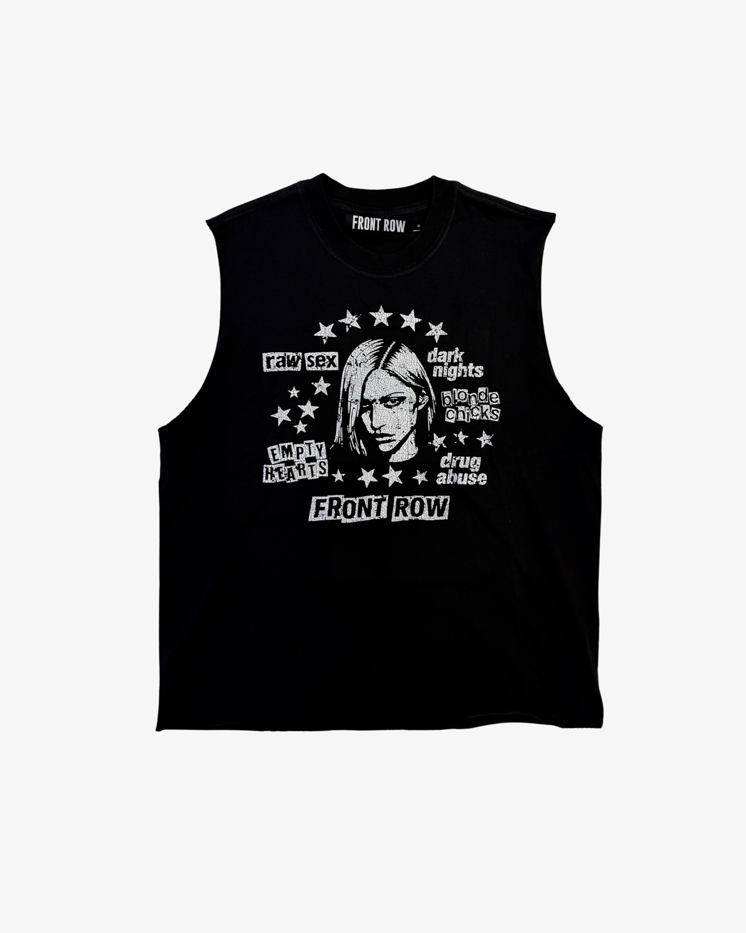 BLONDE CHICKS WASHED SLEEVELESS TEE BLACK