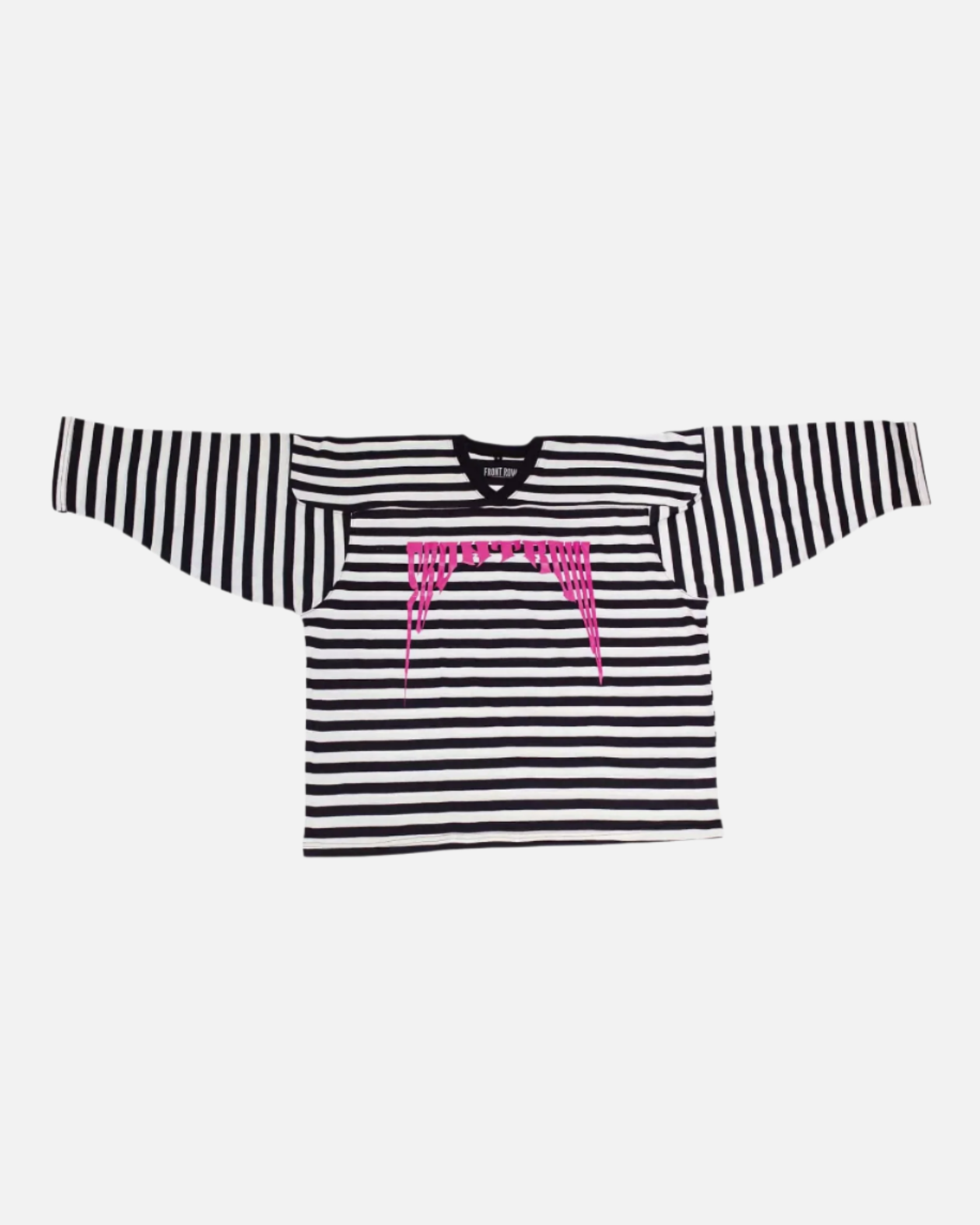 TILTED STRIPES HOCKEY LOGO TEE WHITE/BLACK