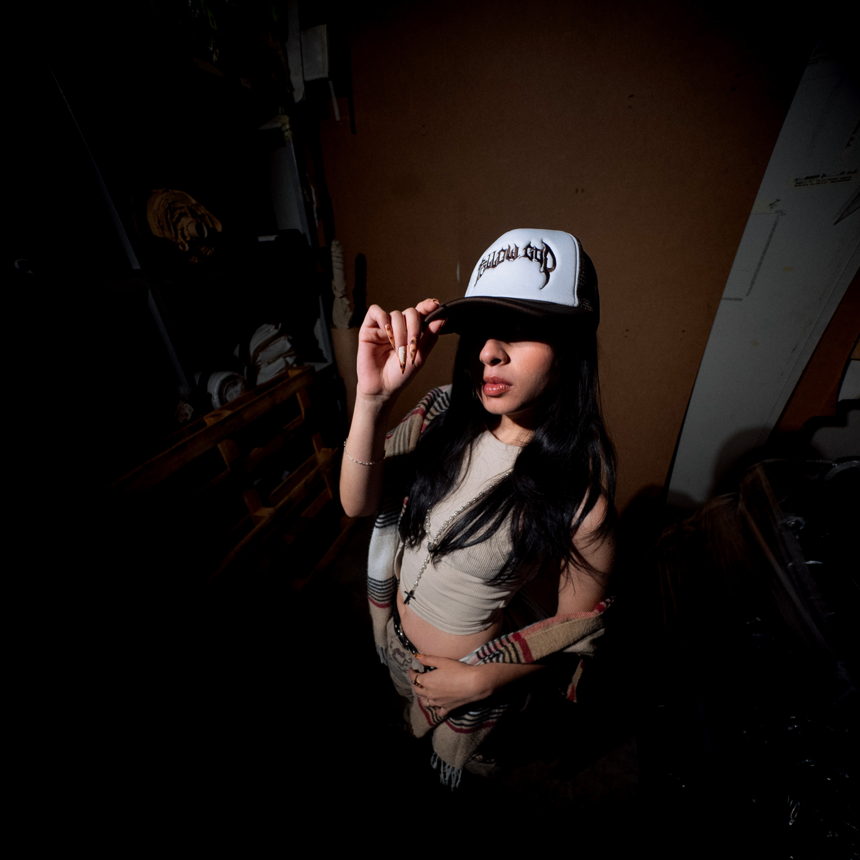 Gorra camionero, Follow God marrón 