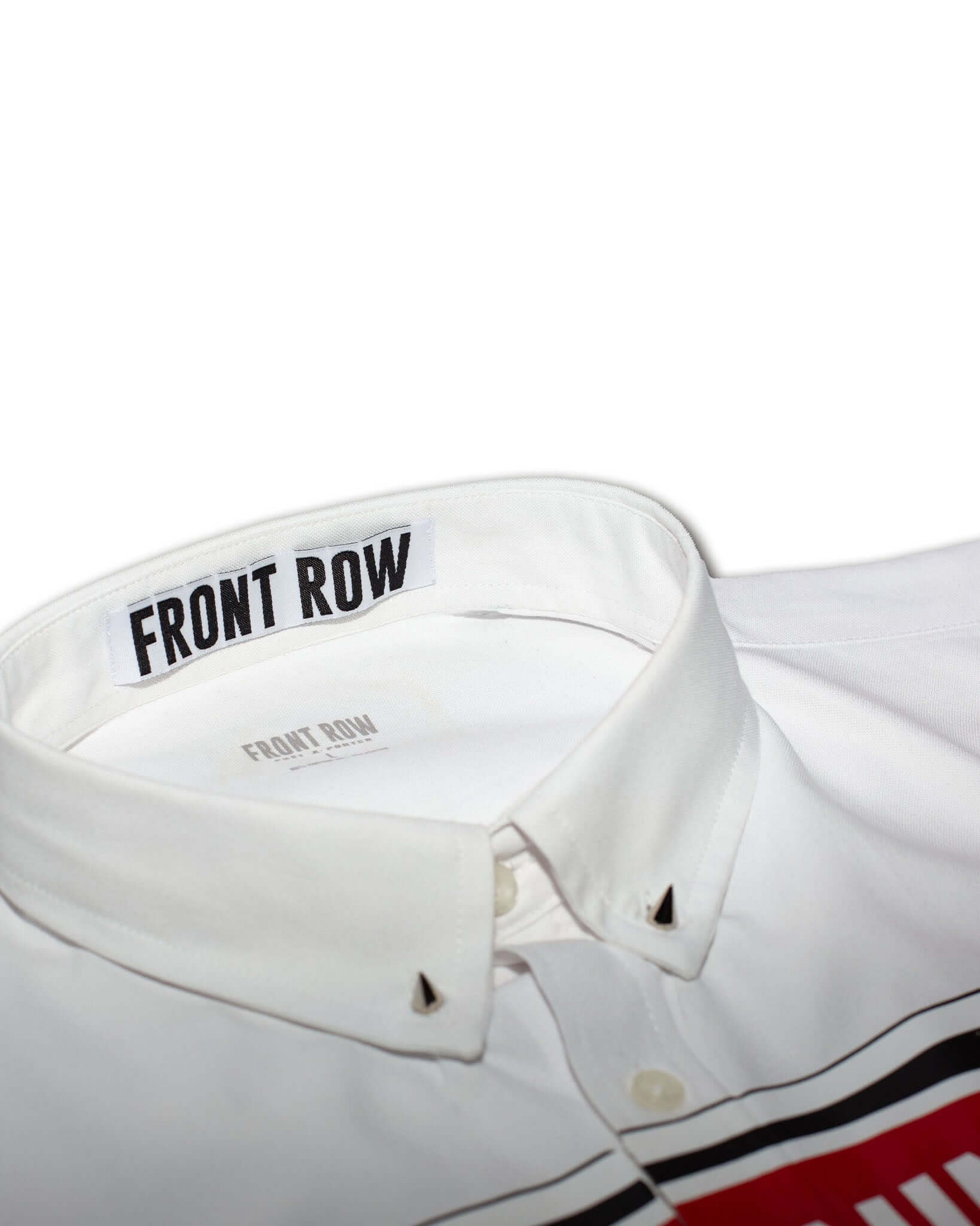 BEWARE SIGNAL PRINTED OXFORD SHIRT WHITE | FrontRowEU