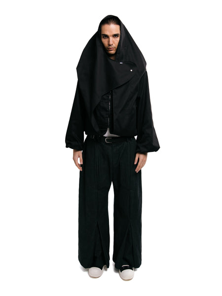 HOOD TWILL JACKET IN BLACK
