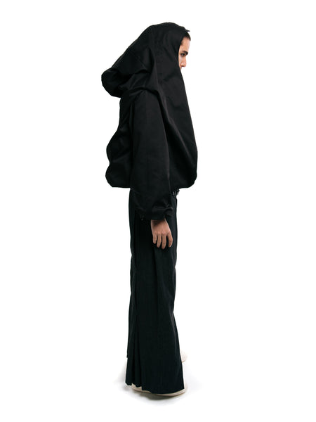 HOOD TWILL JACKET IN BLACK