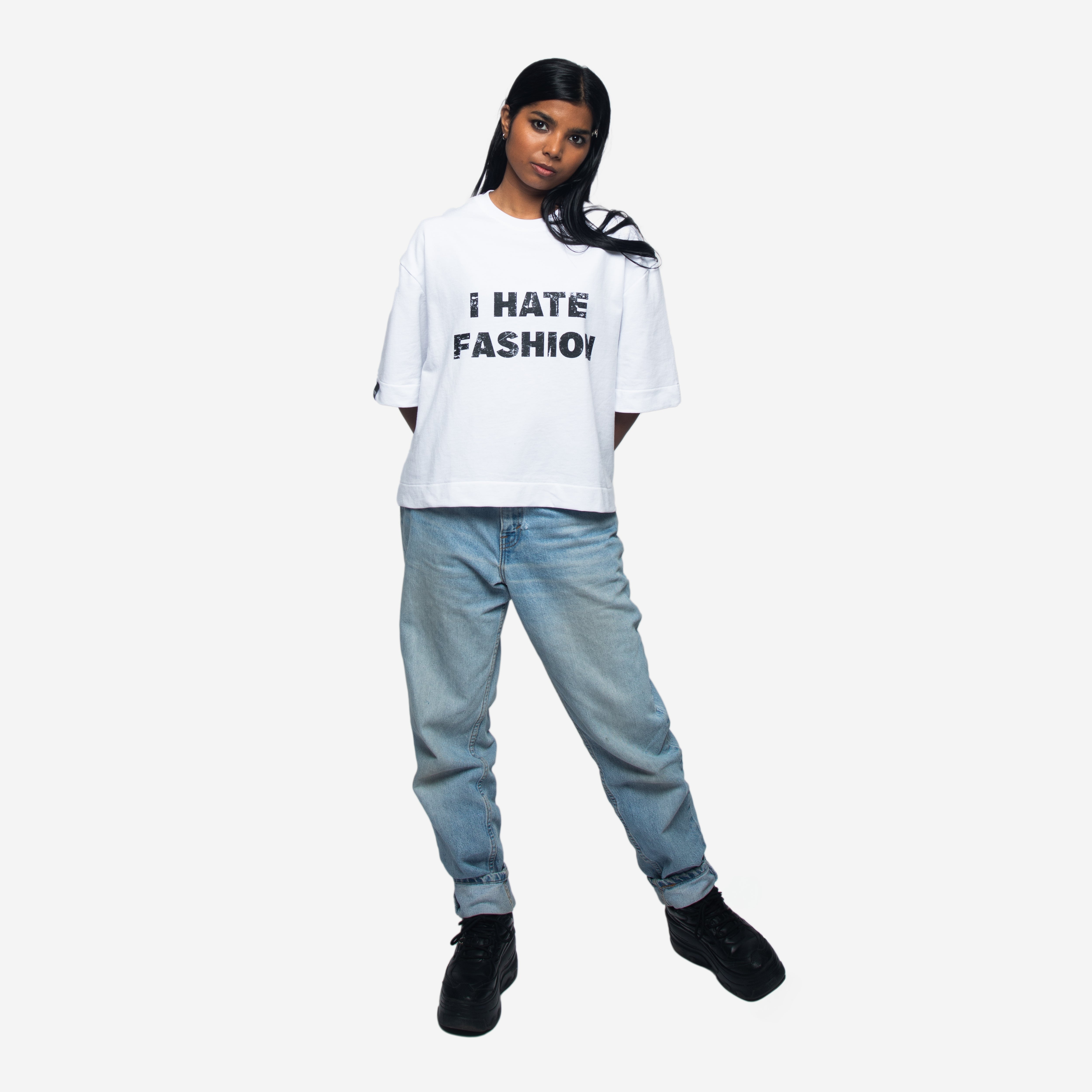 I HATE FASHION T-SHIRT IN WHITE