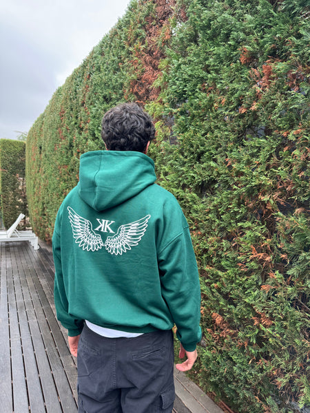 Piece #38 "Wings Hoodie Forest Green" by Takkra