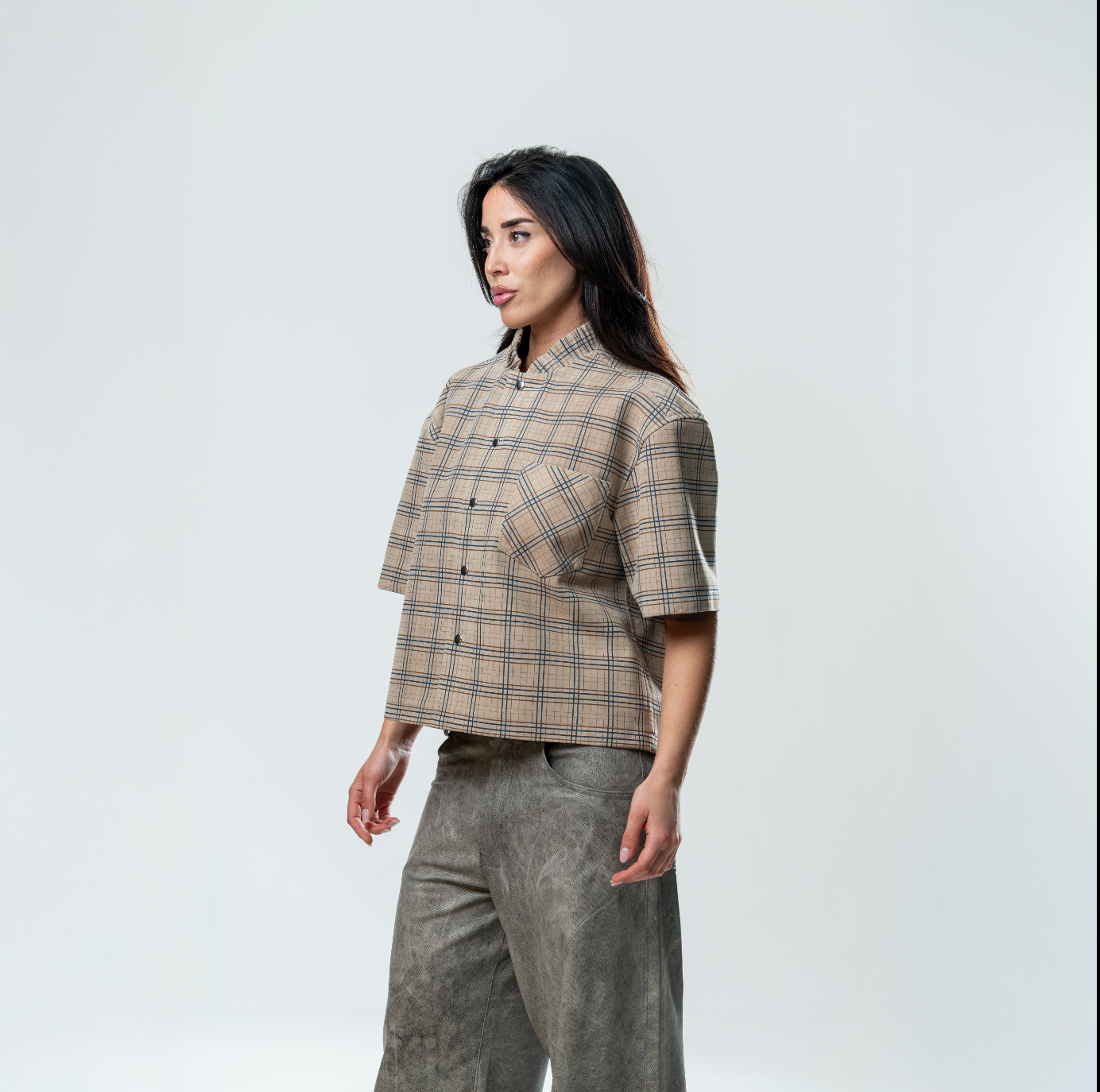 Leather Tartan Shirt San Miguel