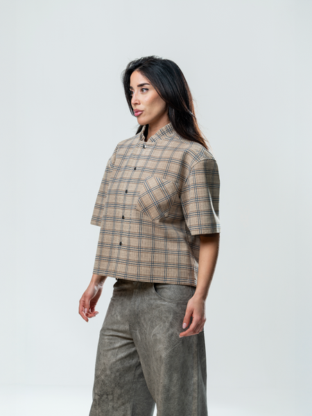 Leather Tartan Shirt San Miguel