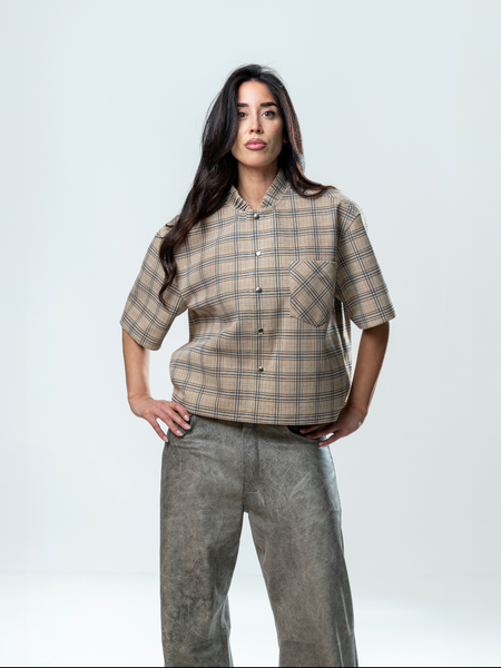 Leather Tartan Shirt San Miguel