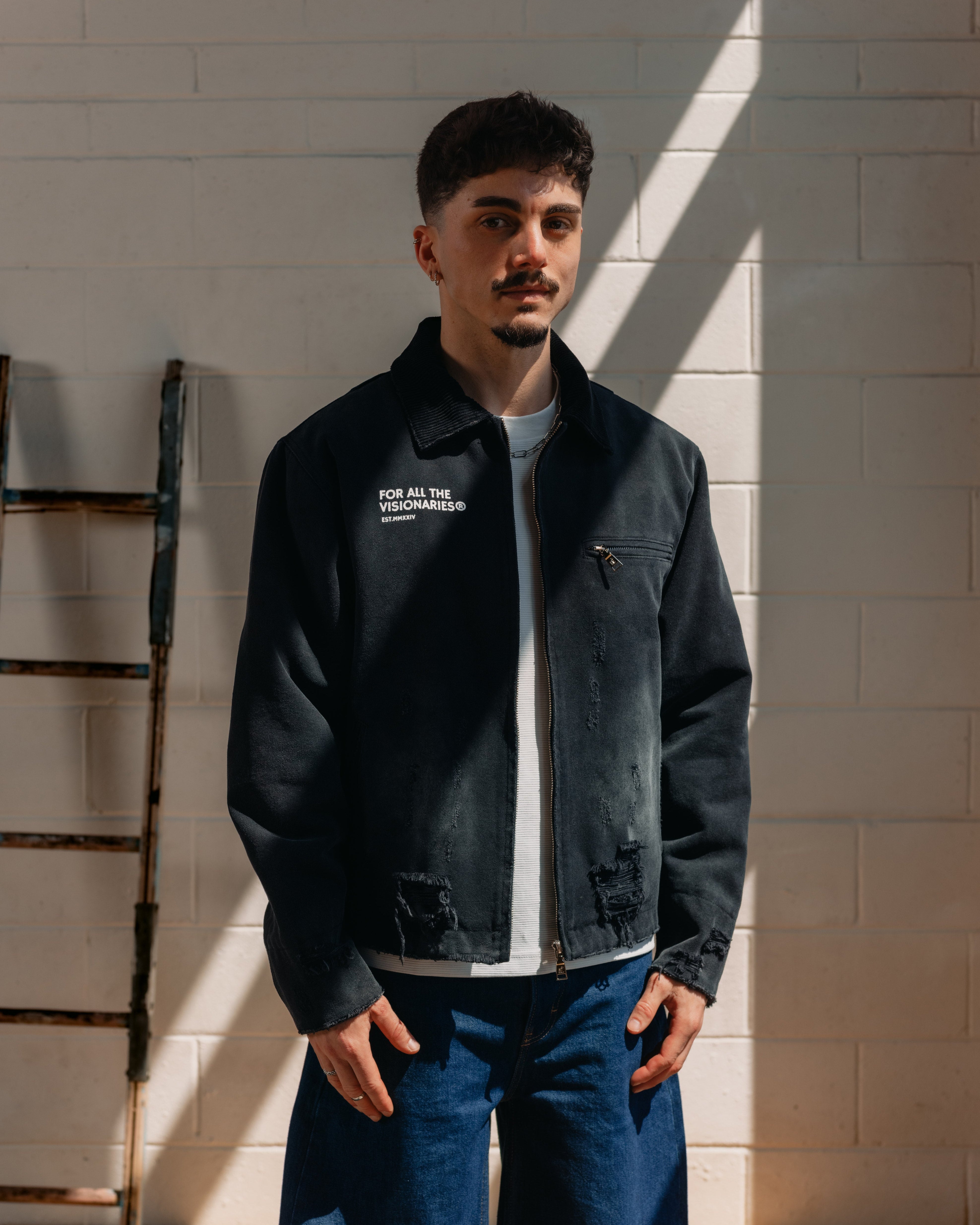 Piece #25 "Work Distressed Jacket (Black)" by Rafs Vision