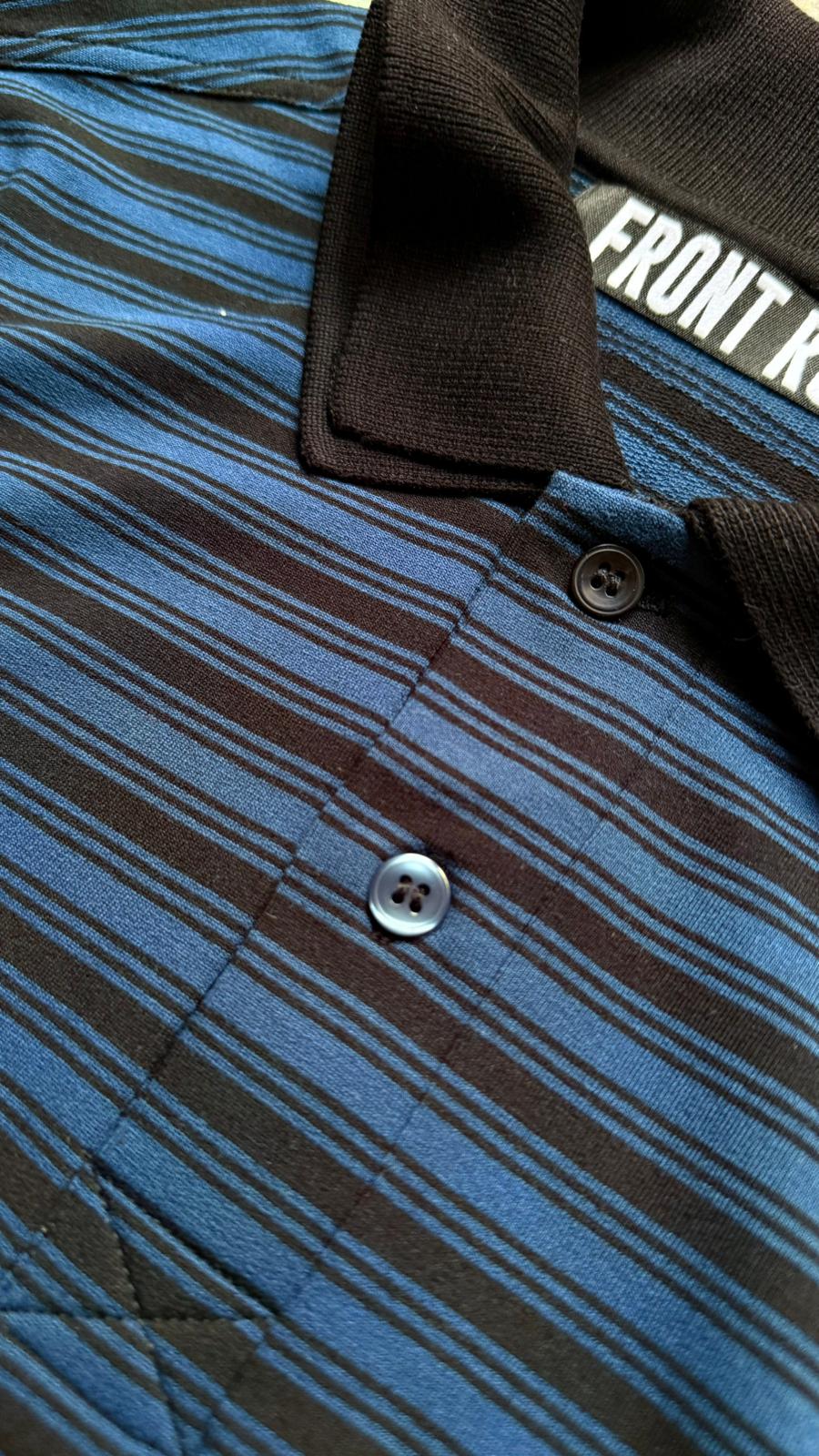 DOUBLE NECK LONGSLEEVE POLO BLUE/BLACK