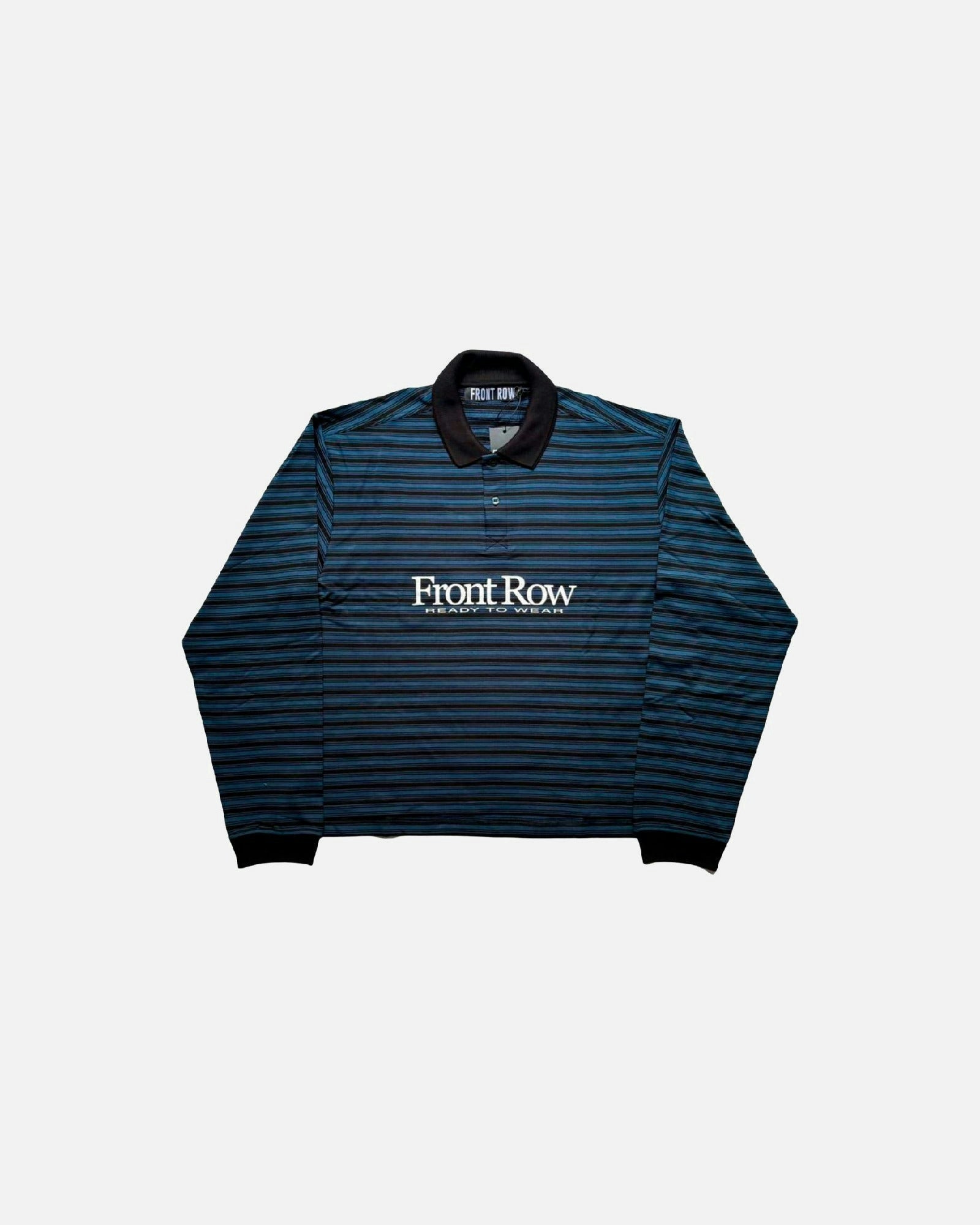 DOUBLE NECK LONGSLEEVE POLO BLUE/BLACK