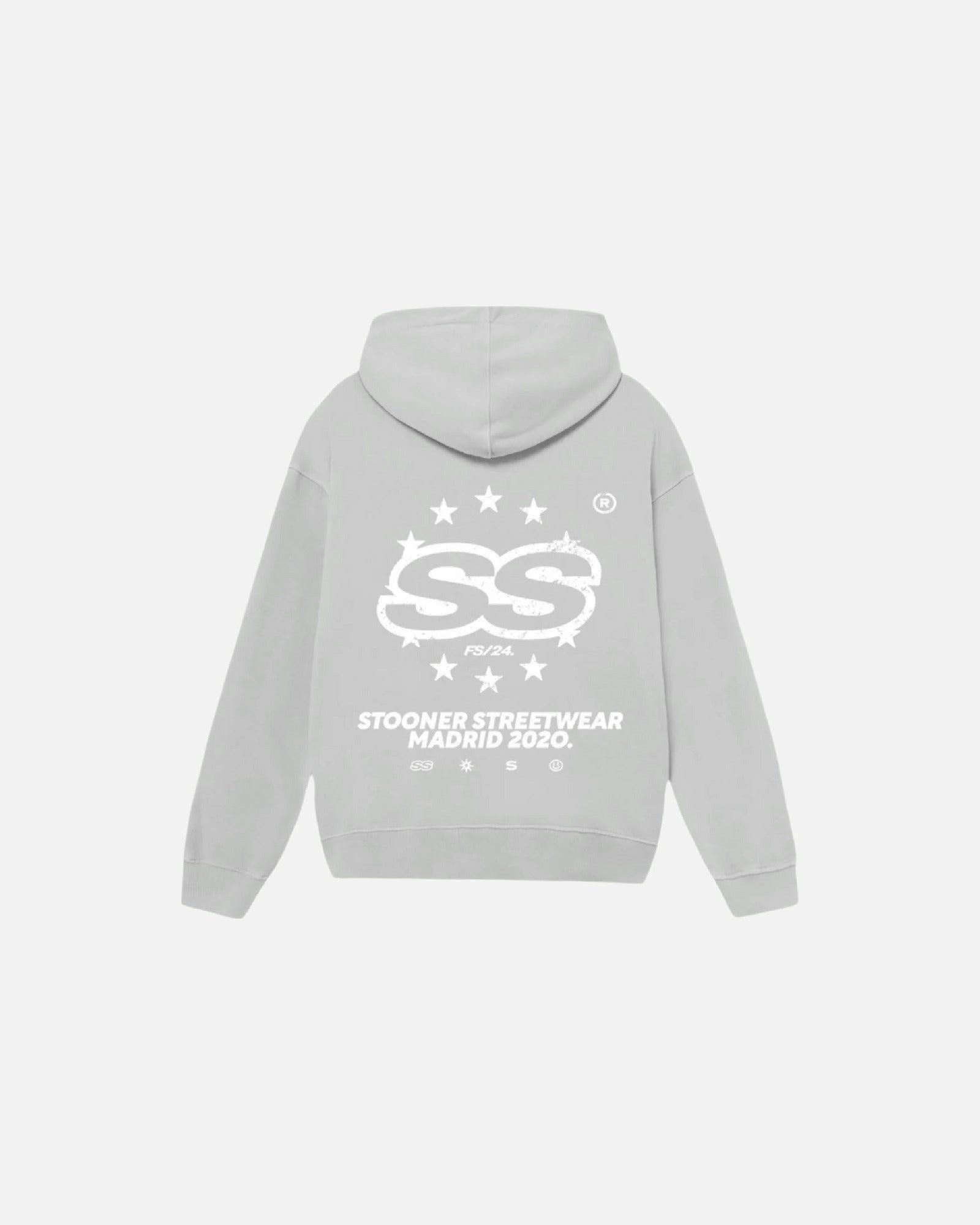 "Stars Cool Grey Hoodie" by Stooner Streetwear