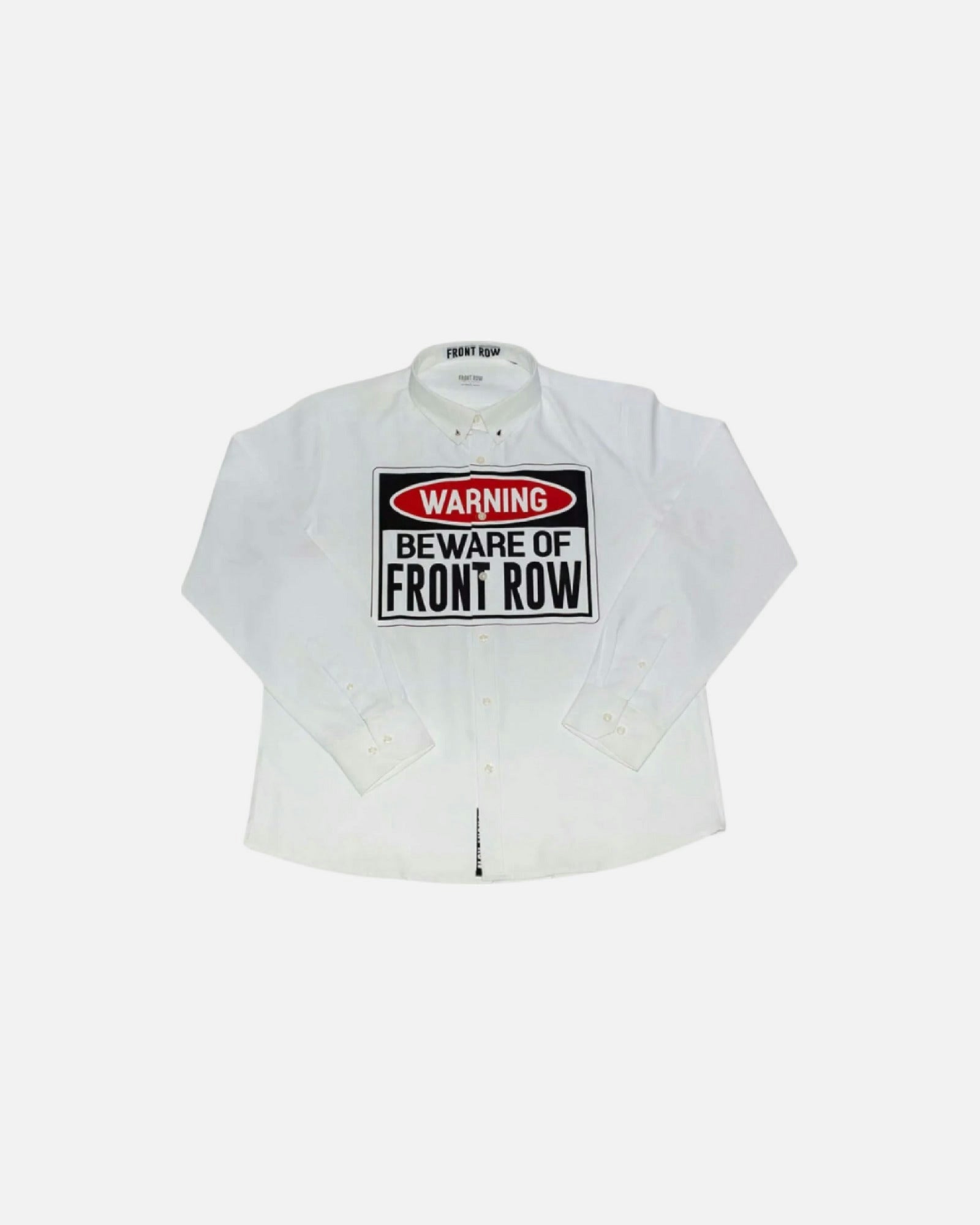BEWARE SIGNAL PRINTED OXFORD SHIRT WHITE