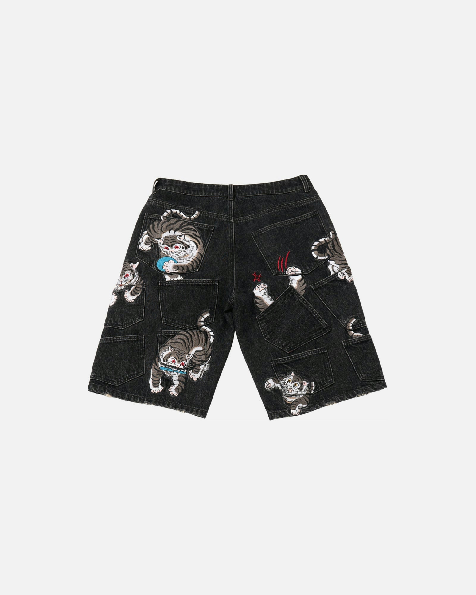 “Tora” grey embroidery jorts