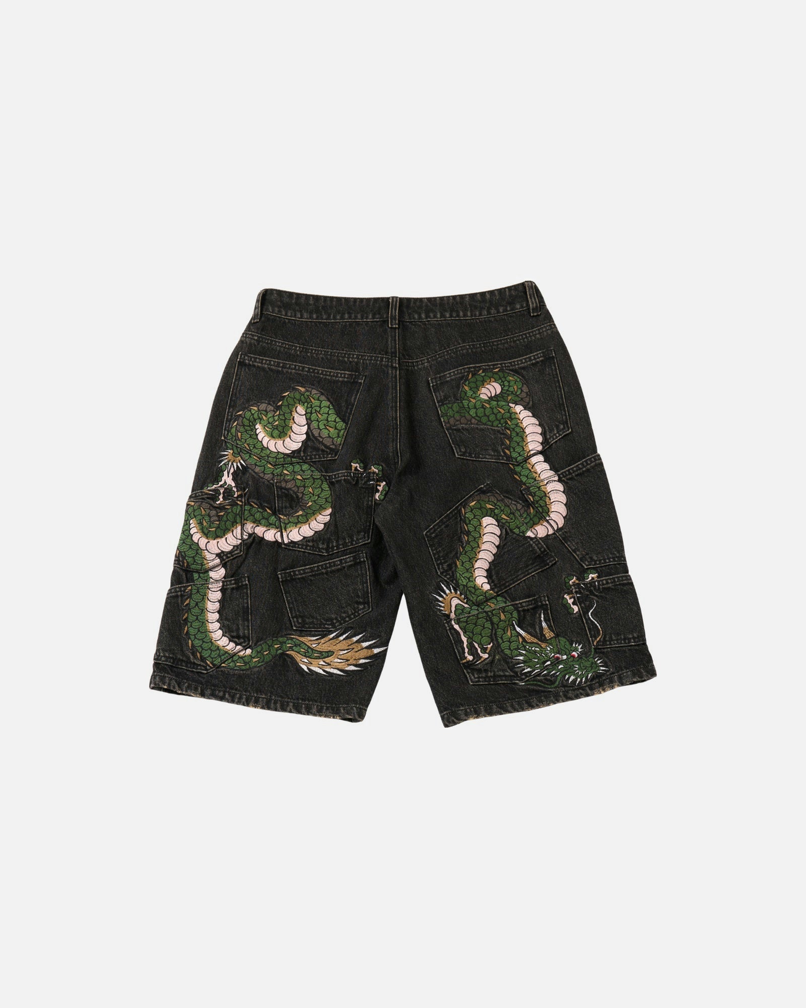 “Dragon” embroidery jorts
