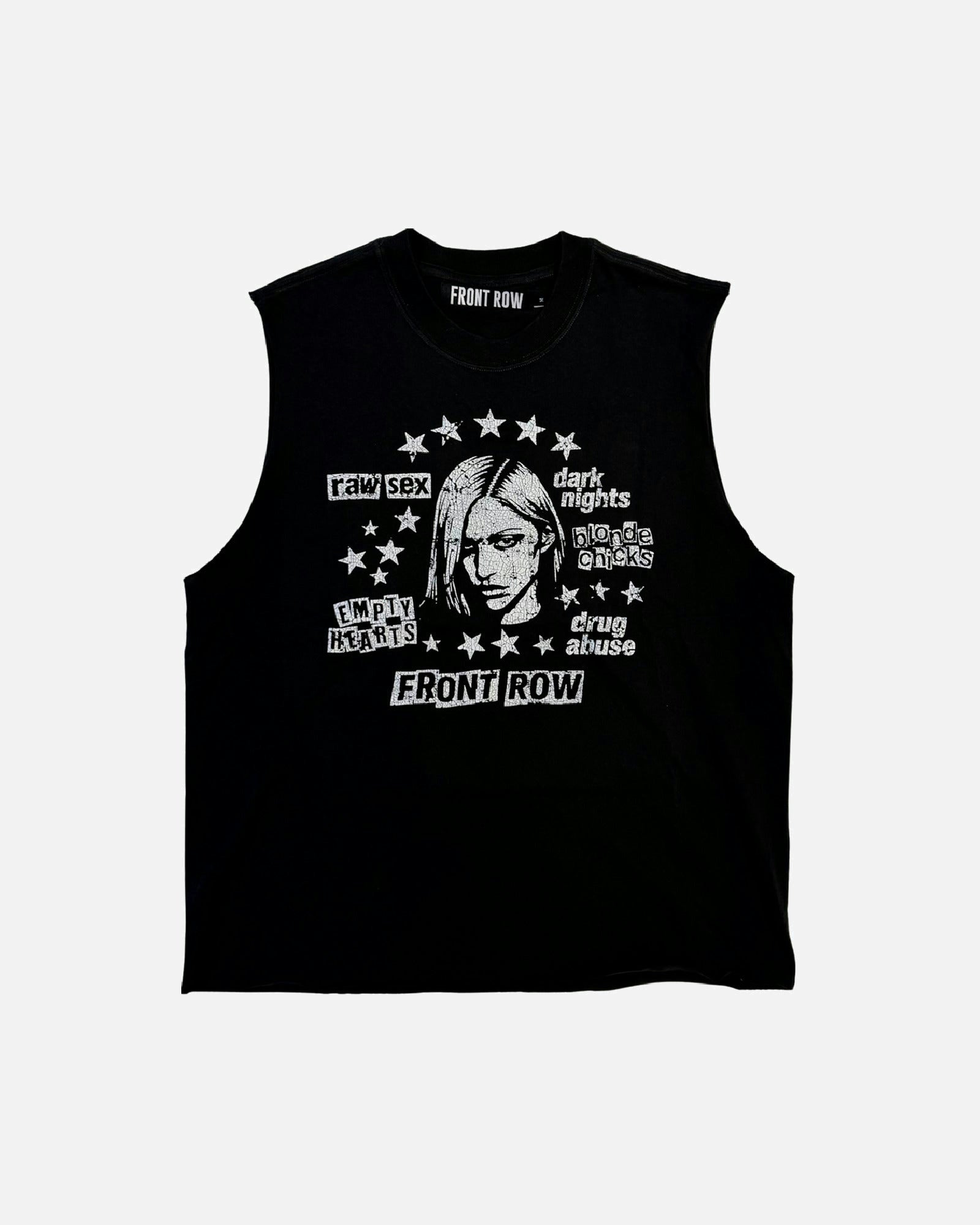 BLONDE CHICKS WASHED SLEEVELESS TEE BLACK