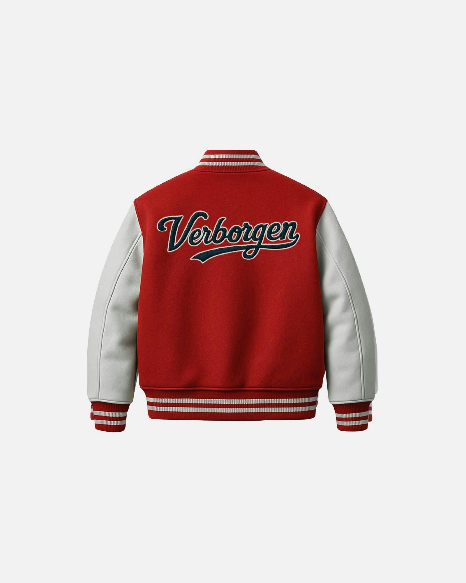 Embroidery "Eyes" Varsity Jacket - Red