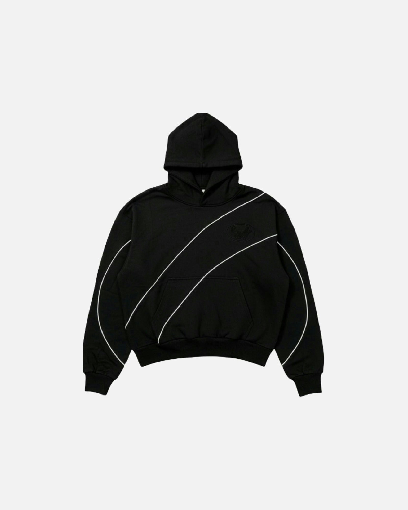 Patchwork Hoodie Black