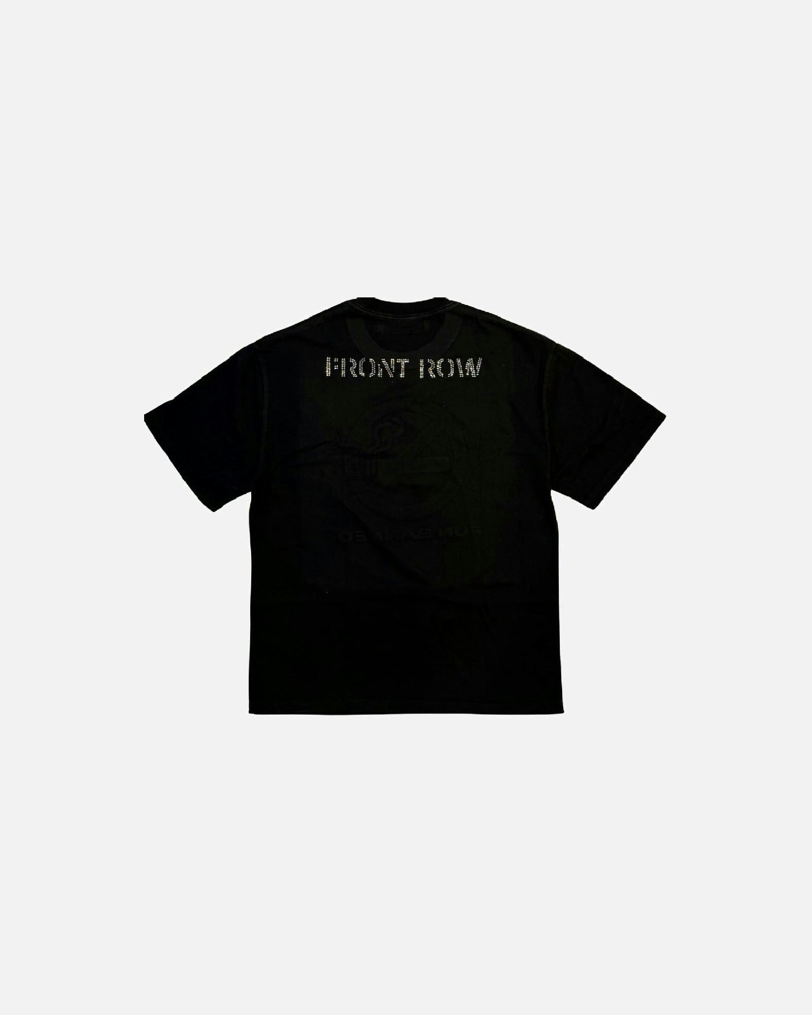 FUN BANNED RHINESTONES WASHED TEE BLACK
