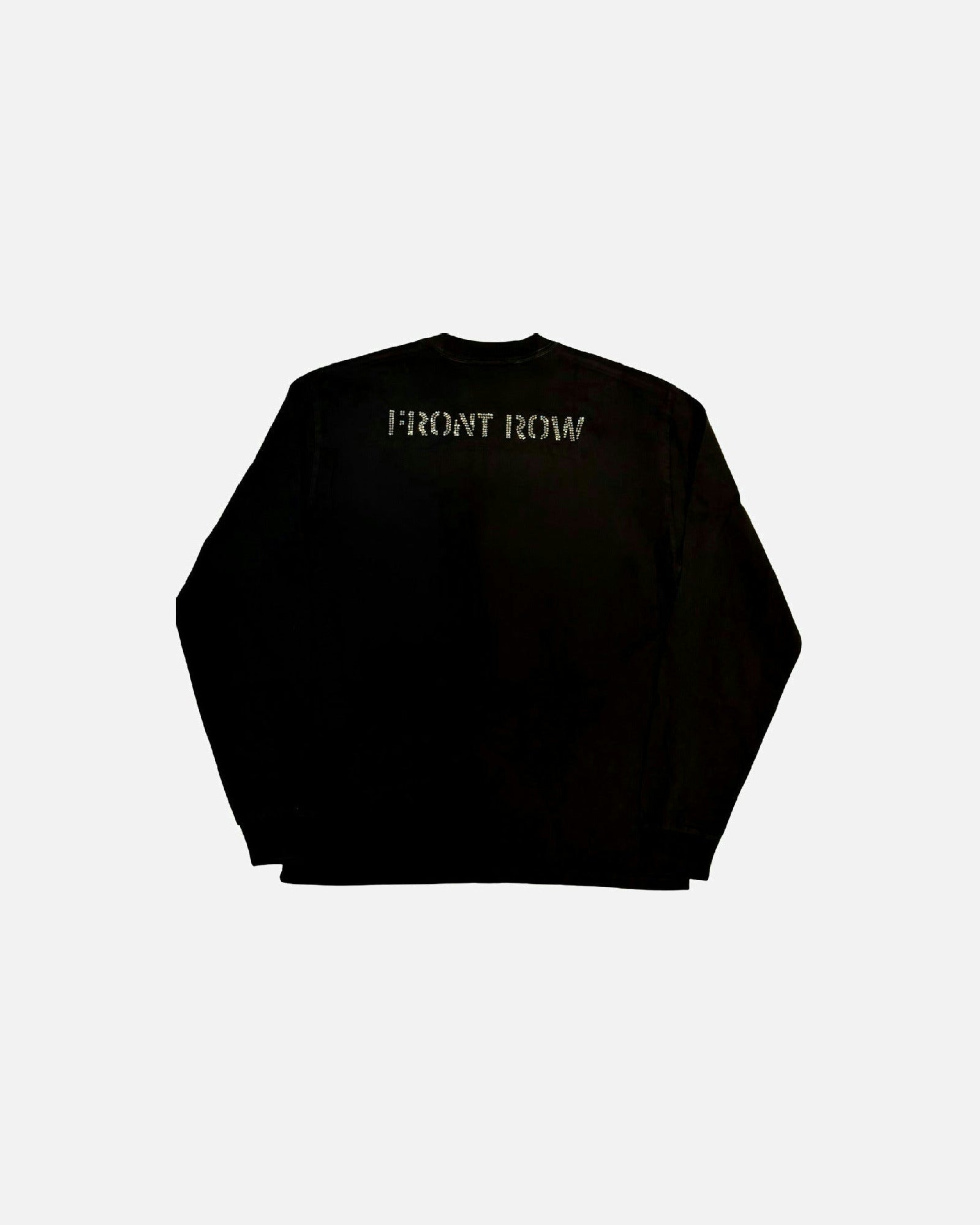 FUN BANNED RHINESTONES WASHED LONGSLEEVE BLACK